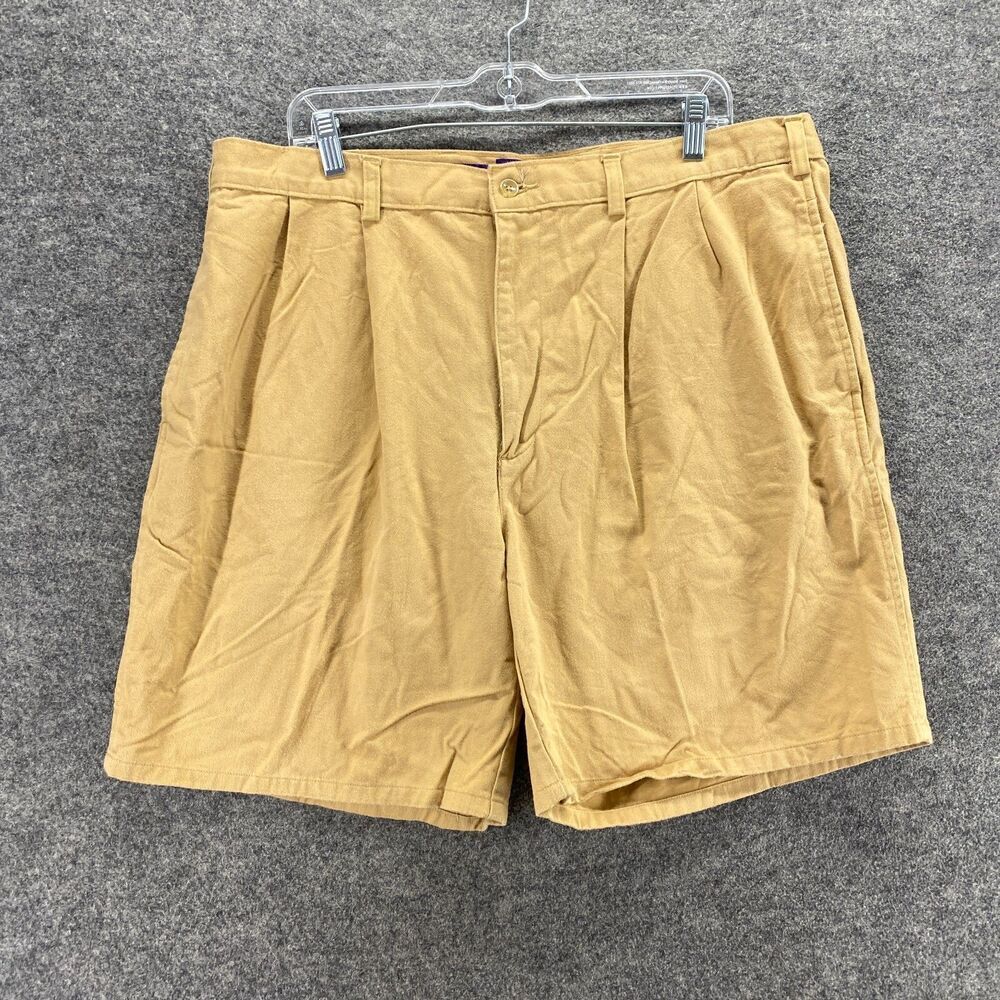 Hunt Club Shorts Men 40 Beige High Rise Flat Front Bermuda Pockets Cotton Casual